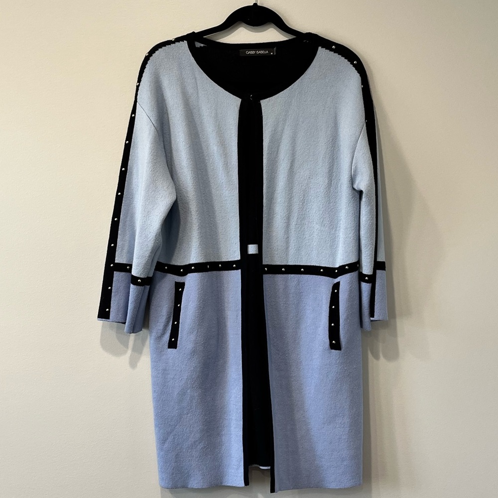 Blue Open Front Cardigan by Gabby Isabella, Size M